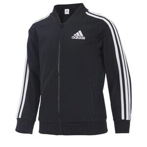 adidas Girls Active Sports Tricot Bomber Jacket - Black Size Large New With Tags